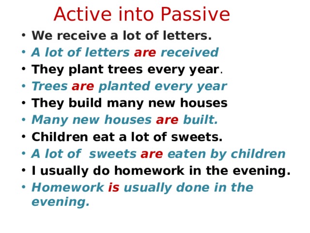 Active into Passive