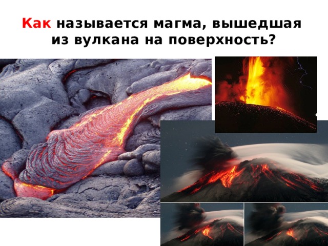 Как называется магма, вышедшая из вулкана на поверхность?