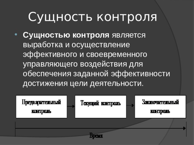 Сущность контроля