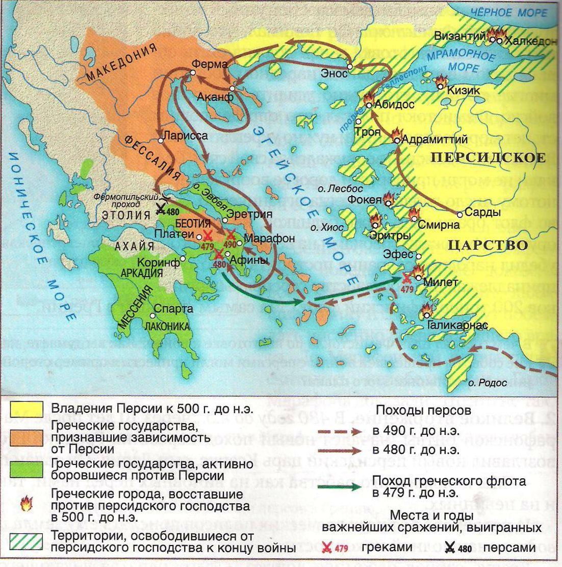 Древняя Греция греко персидские войны карты