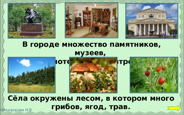 В городе множество памятников, музеев, кинотеатров и театров. Сёла окружены лесом, в котором много грибов, ягод, трав.