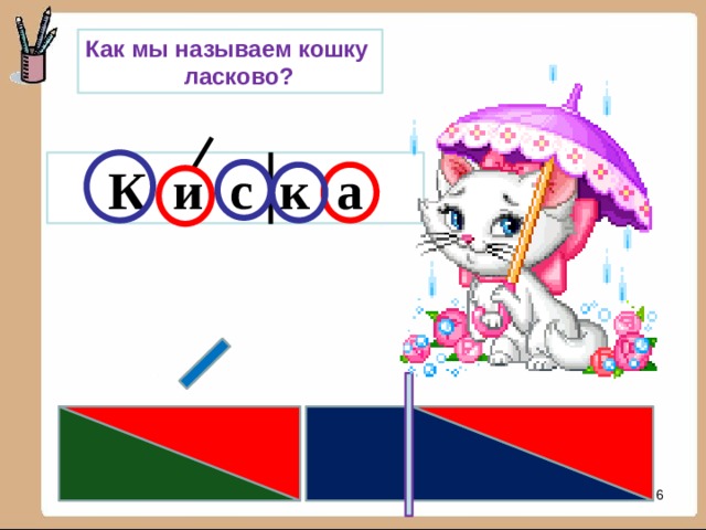 Как мы называем кошку  ласково? К и с к а