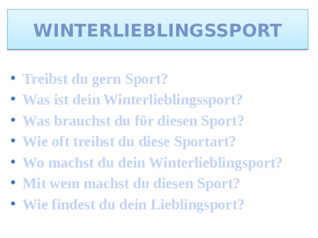 Winterlieblingssport