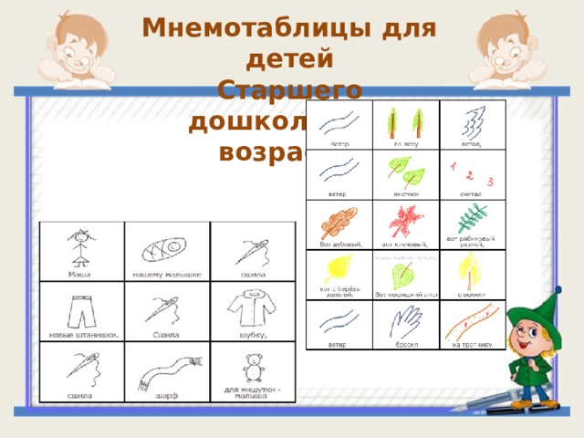 Мнемотаблицы для детей Старшего дошкольного возраста :