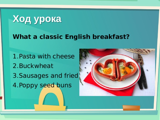 Ход урока What a classic English breakfast?