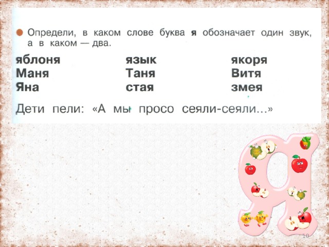 Стая сколько букв. Урок закрепления буквы я. Какие слова на букву а. Слова со звуком я. Письмо слов с буквой я.