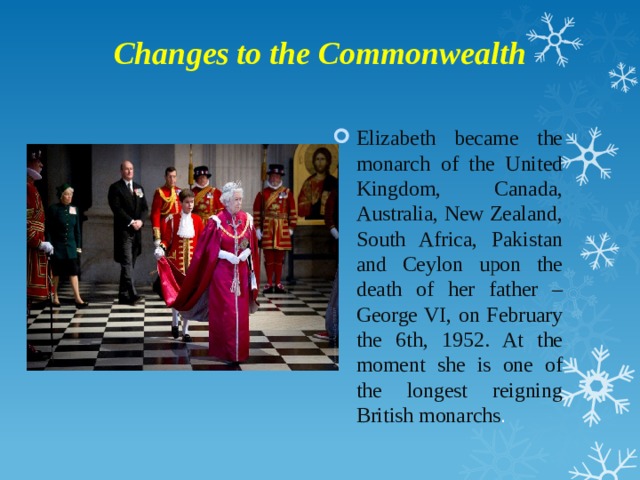 Changes to the Commonwealth