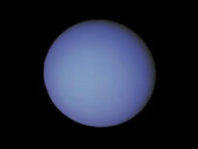 Uranus *Seventh planet from the sun *19.218 AU from the sun *Orbits the sun in 84 years *Rotates on its axis over 17 hours *Third largest planet *Mass 14.5 x Earth *Radius is 4.1 that of Earth *It has a ring system and 21 known moons. The moons are named after Shakespearean characters. *It is named after the ancient Greek deity of the heavens *It is the first planet to be discovered in modern times -- by Herschel *It has been visited by only one spacecraft - Voyager II *Uranus rotates about an axis parallel to the ecliptic -- this is very unusual *Uranus is composed primarily of rock and various ices, with only about 15% hydrogen and a little helium * Uranus (and Neptune) are in many ways similar to the cores of Jupiter and Saturn minus the massive liquid metallic hydrogen envelope. * It appears that Uranus does not have a rocky core like Jupiter and Saturn but rather that its material is more or less uniformly distributed. * Uranus' atmosphere is about 83% hydrogen, 15% helium and 2% methane.