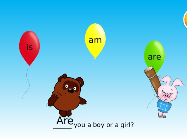 am is are Are ______ you a boy or a girl?