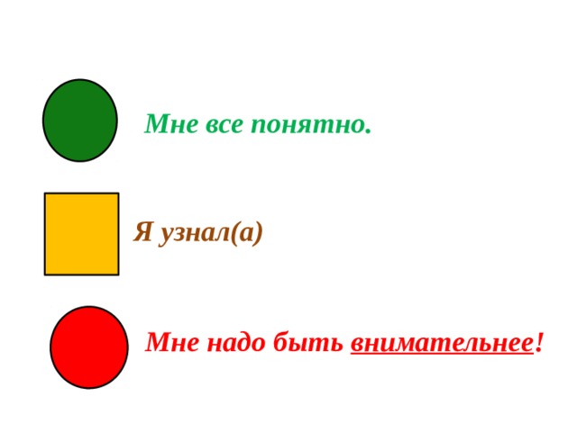 Мне все понятно. Мне надо быть внимательнее ! Я узнал(а)