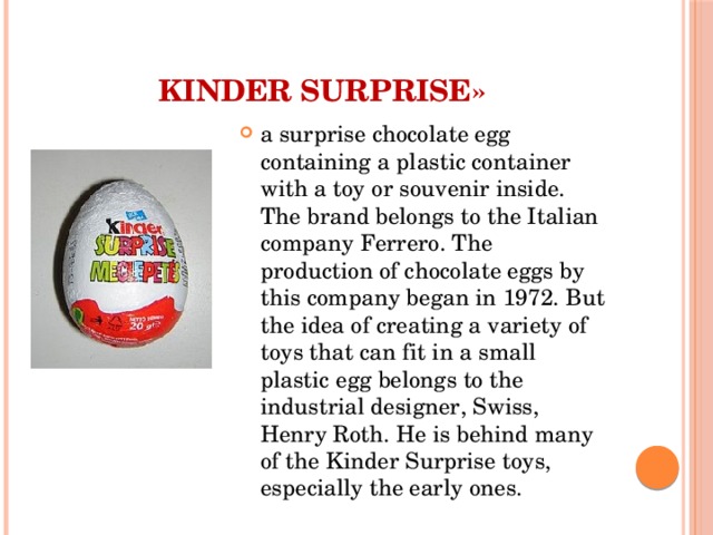 Kinder Surprise» 