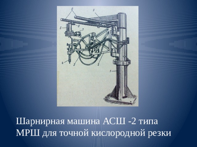 Шарнирная машина АСШ -2 типа МРШ для точной кислородной резки