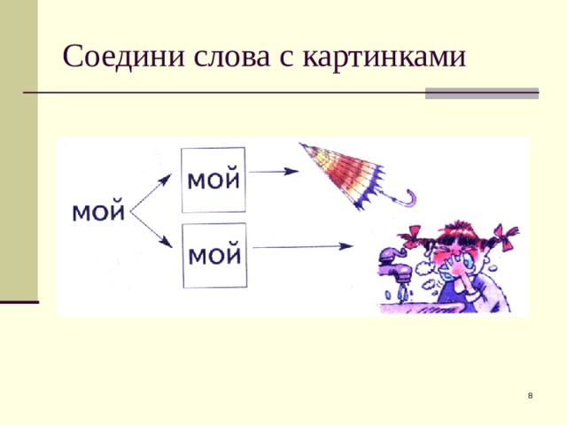 Соедини слова с картинками