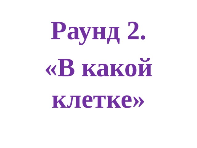 Раунд 2. «В какой клетке»