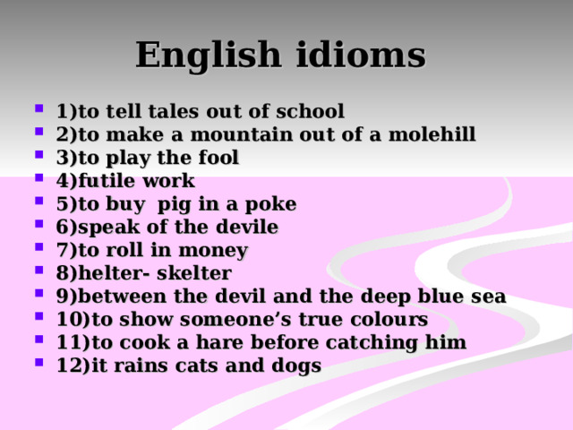 English idioms