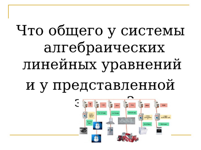 Что общего у системы алгебраических линейных уравнений и у представленной задачи?