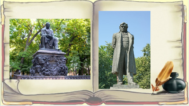 Памятник И. А. Крылову в летнем саду в Санкт — Петербурге