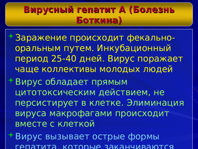 Вирусный гепатит А ( Болезнь Боткина)