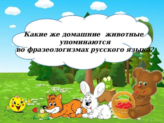 Какие же домашние животные  упоминаются  во фразеологизмах русского языка?