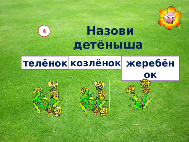 Назови детёныша лошади 4 козлёнок телёнок жеребёнок 12