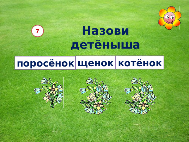 Назови детёныша свиньи  7 щенок котёнок поросёнок 12