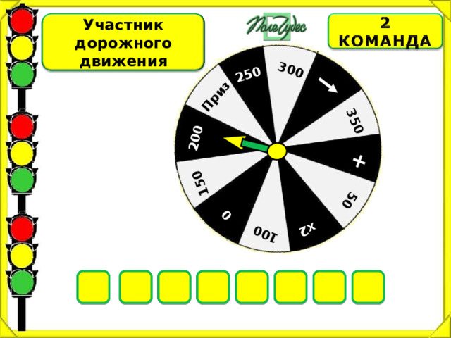 Приз + 50 х2 100 0  150 200 250 300 350 Участник дорожного движения В Е Ь Л Т И Д О