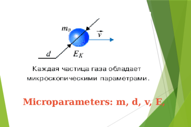 Microparameters: m, d, v, E,