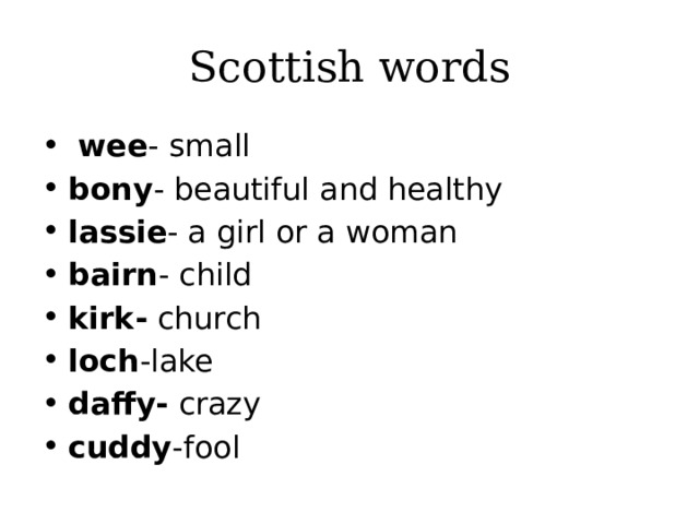 Scottish words