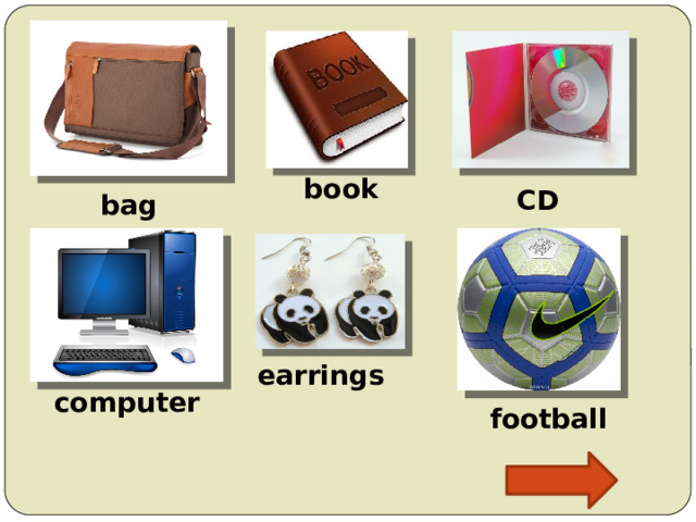 book CD bag earrings computer football