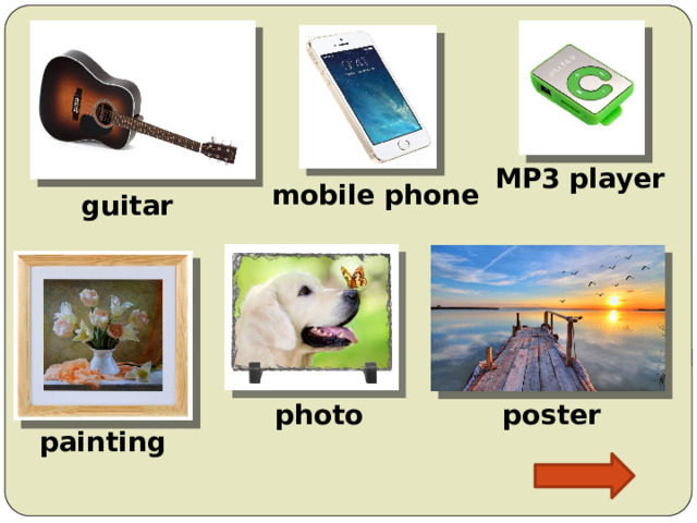 MP3 player mobile phone guitar photo poster painting