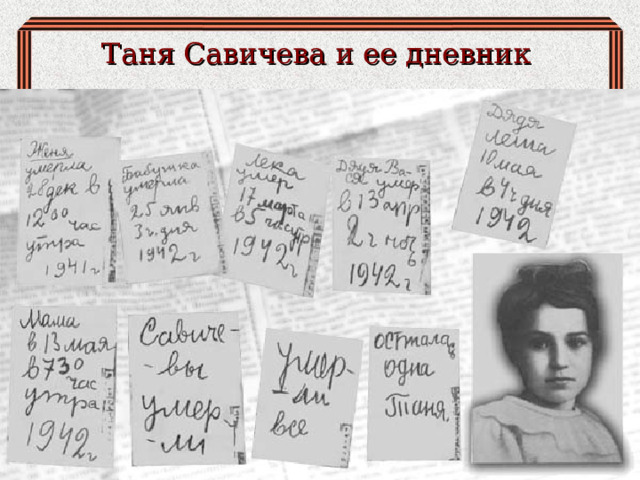 Таня Савичева и ее дневник