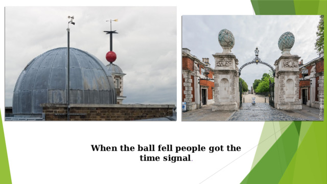 When the ball fell people got the time signal .