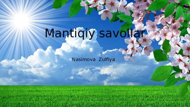 Mantiqiy savollar   Nasimova Zulfiya