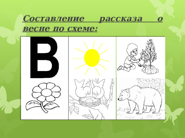 Составление рассказа о весне по схеме: