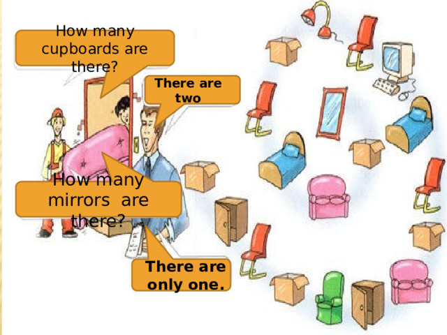 How many cupboards are there? There are two How many mirrors are there? There are only one.