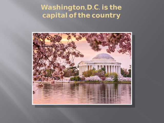 Washington , D . C . is  the  capital  of  the  country