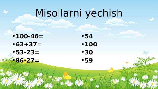 Misollarni yechish