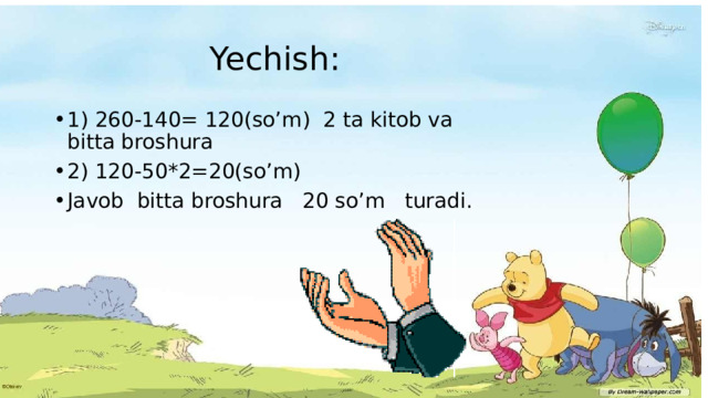 Yechish: