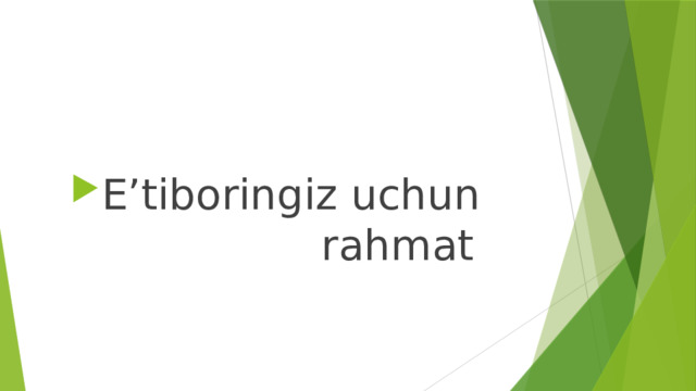 E’tiboringiz uchun             rahmat E’tiboringiz uchun             rahmat