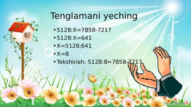 Tenglamani yeching