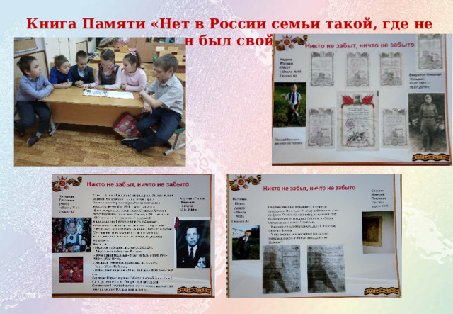 Книга Памяти «Нет в России семьи такой, где не памятен был свой герой»