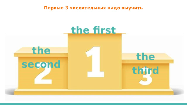 Первые 3 числительных надо выучить   the first the second the third