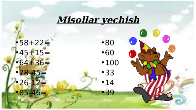 Misollar yechish