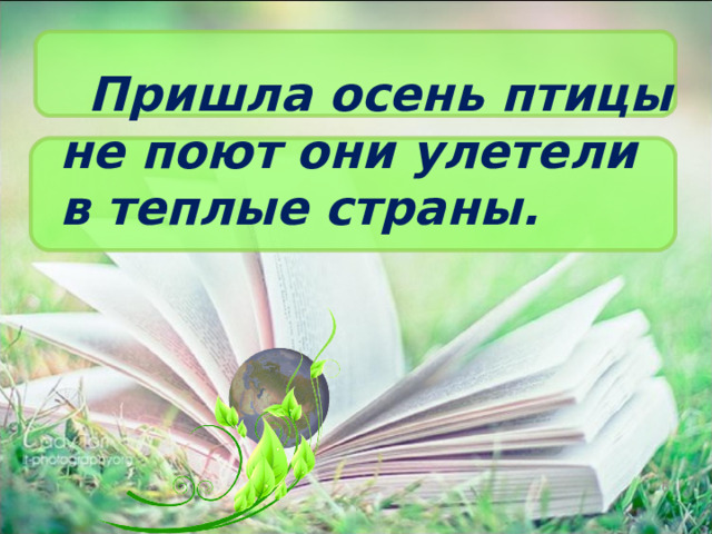 Пришла осень птицы не поют они улетели в теплые страны.