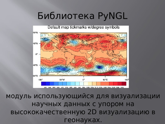 Библиотека PyNGL модуль использующийся для визуализации научных данных с упором на высококачественную 2D визуализацию в геонауках.