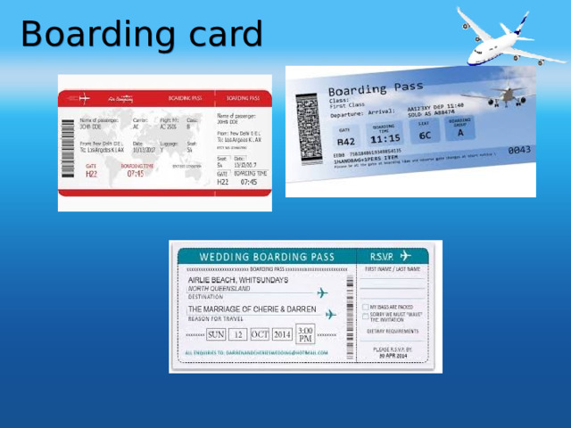 Boarding card