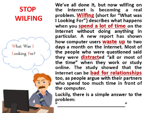 STOP  WILFING