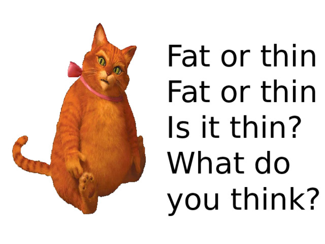 Fat or thin  Fat or thin  Is it thin?  What do you think?