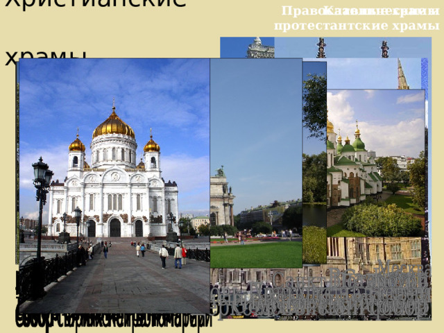 Православные храмы Католические и протестантские храмы Христианские  храмы