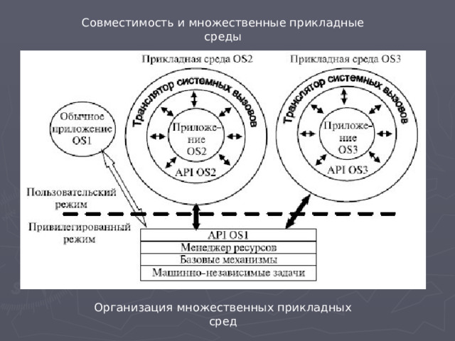 Совместимость и множественные прикладные среды Организация множественных прикладных сред